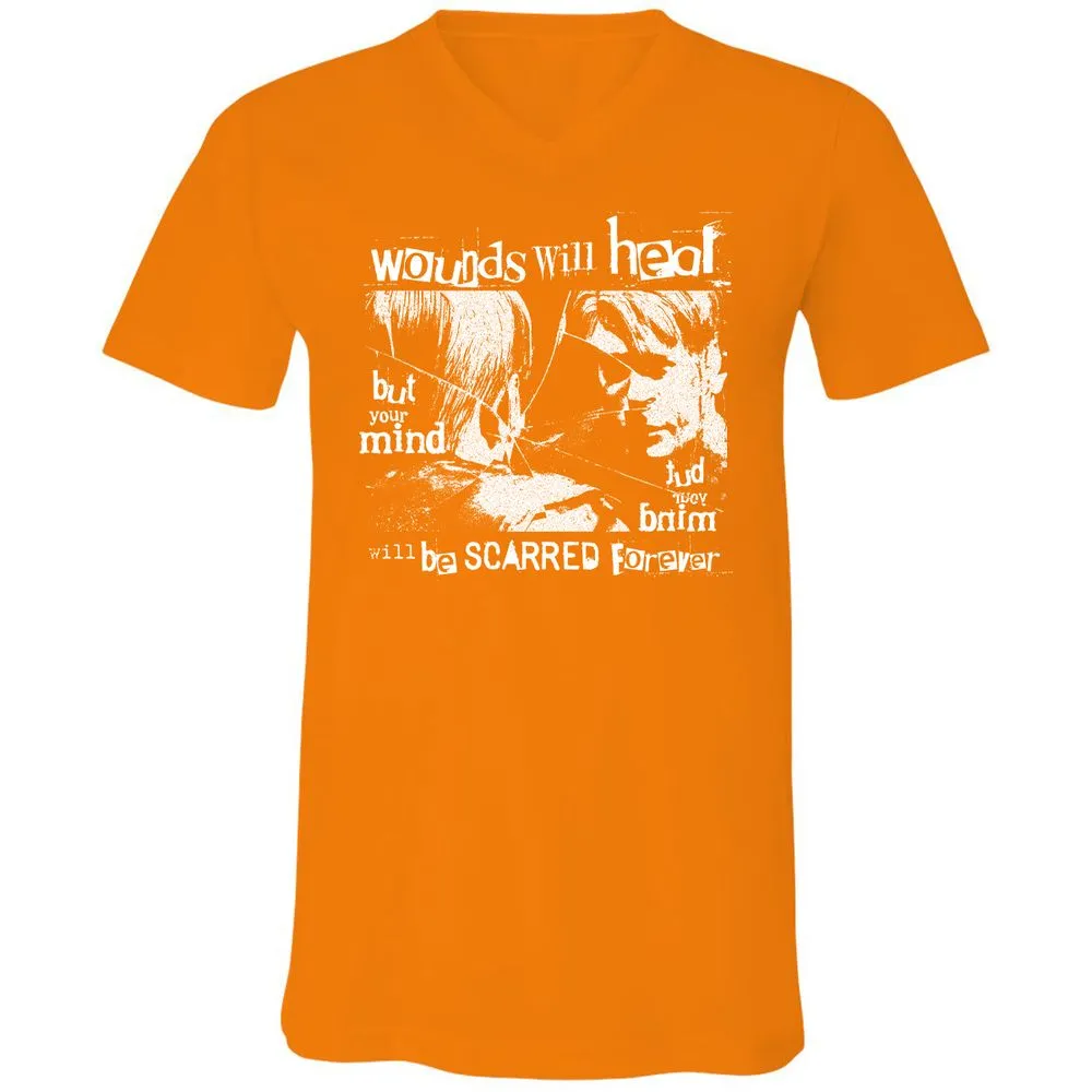 Unisex V-Neck T-Shirt - 2ERQLHBK - Orange - 11