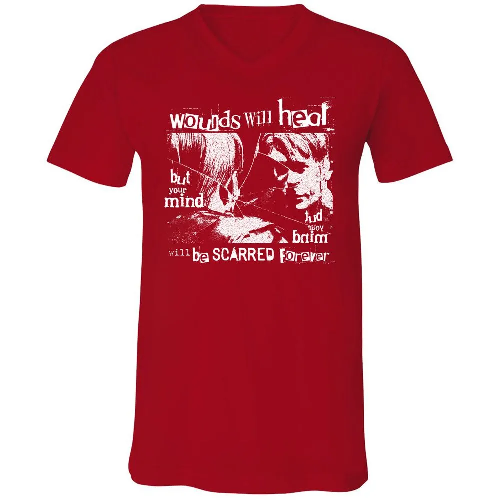 Unisex V-Neck T-Shirt - 2ERQLHBK - Red - 3
