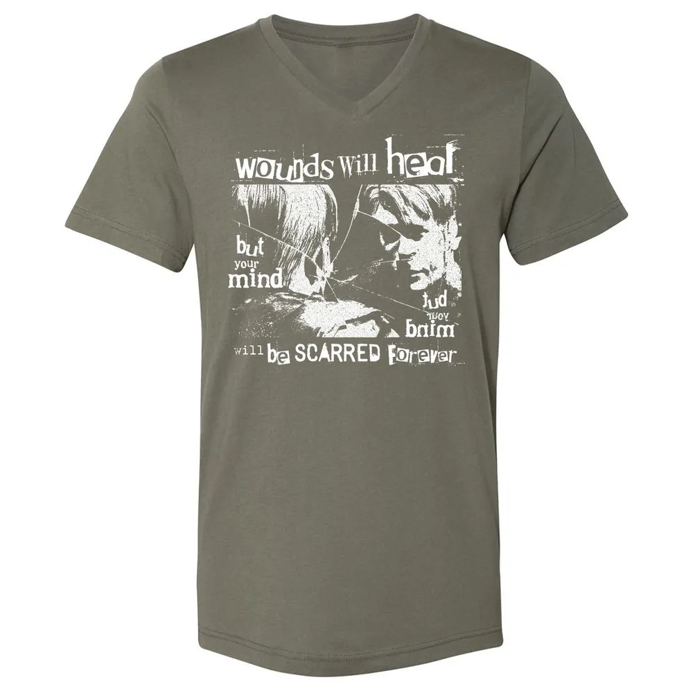 Unisex V-Neck T-Shirt - 2ERQLHBK - Military Green - 10