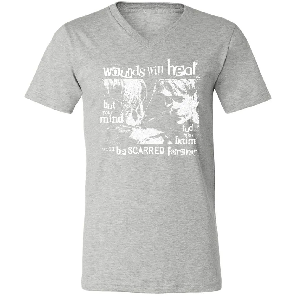 Unisex V-Neck T-Shirt - 2ERQLHBK - Athletic Heather - 7