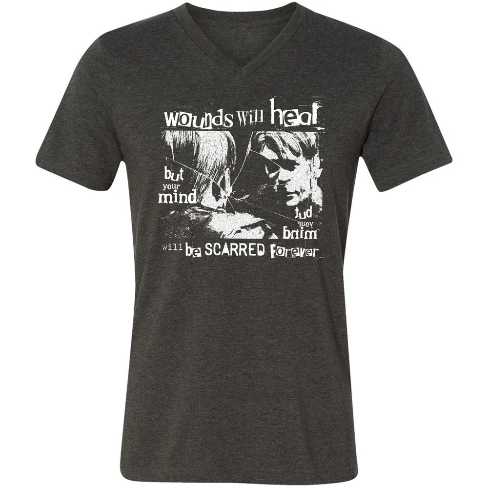 Unisex V-Neck T-Shirt - 2ERQLHBK - Dark Grey Heather - 8