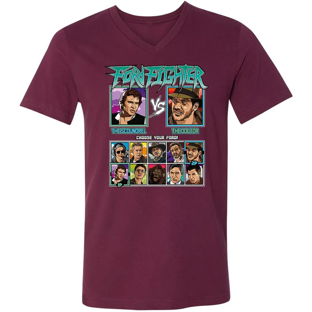 Unisex V-Neck T-Shirt - 5ZL2M52S - Maroon - 6