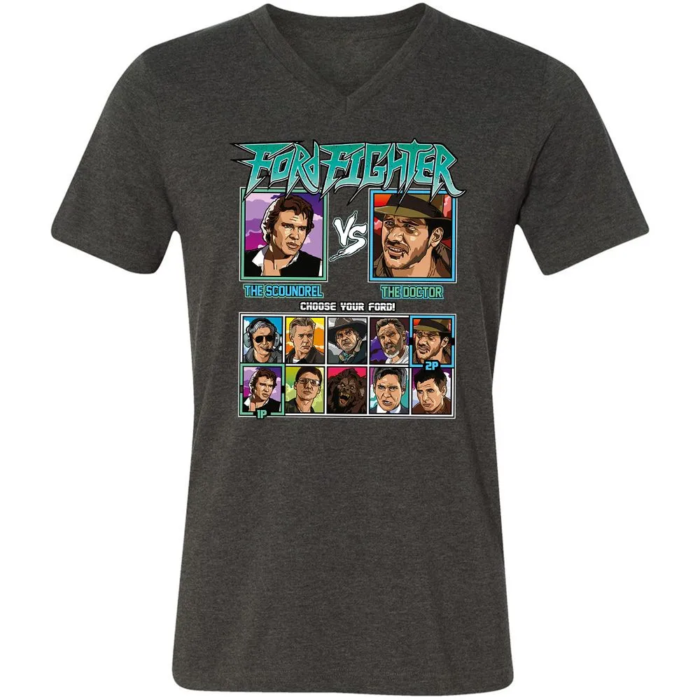Unisex V-Neck T-Shirt - 5ZL2M52S - Dark Grey Heather - 8