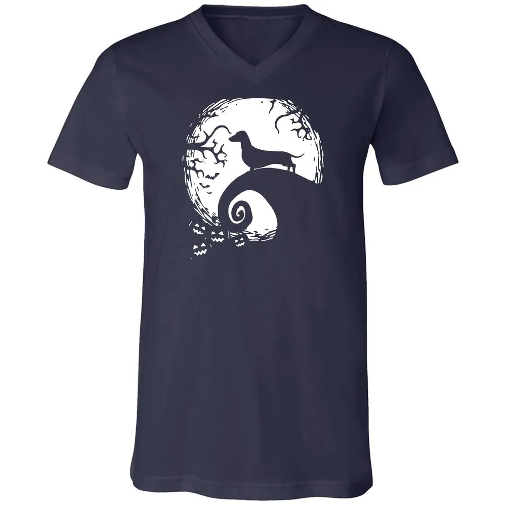 Unisex V-Neck T-Shirt - M6GEFL3Y - Navy - 2