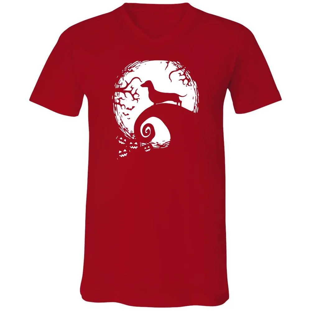 Unisex V-Neck T-Shirt - M6GEFL3Y - Red - 3