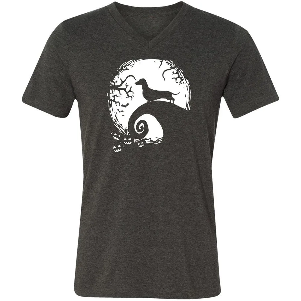 Unisex V-Neck T-Shirt - M6GEFL3Y - Dark Grey Heather - 8