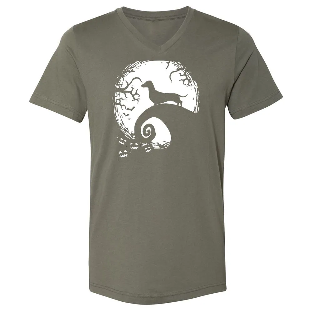 Unisex V-Neck T-Shirt - M6GEFL3Y - Military Green - 10