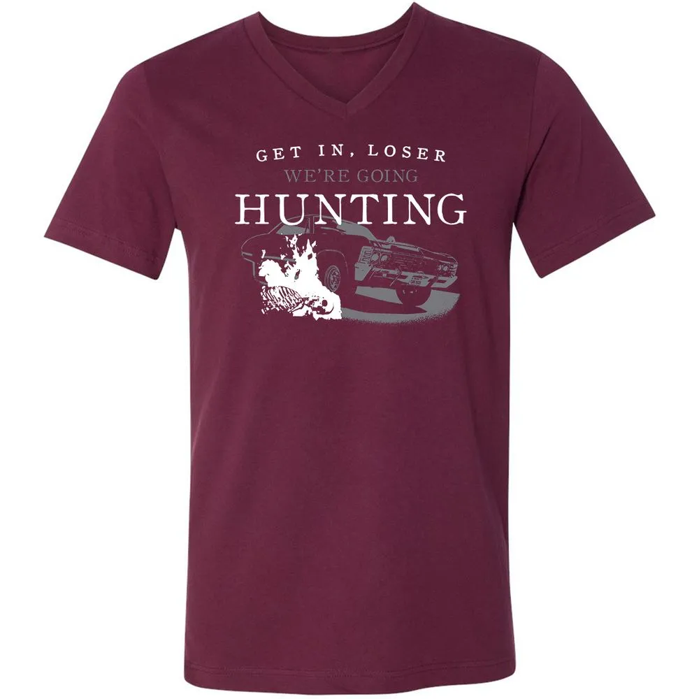 Unisex V-Neck T-Shirt - ZN4M87M7 - Maroon - 6