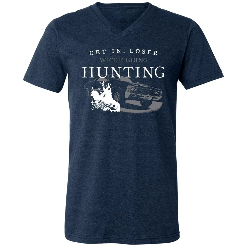 Unisex V-Neck T-Shirt - ZN4M87M7 - Heather Navy - 15