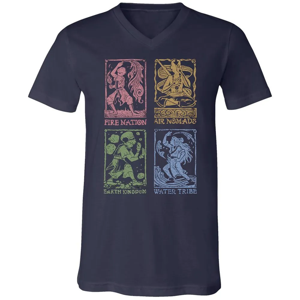 Unisex V-Neck T-Shirt - XSV3BGDW - Navy - 2