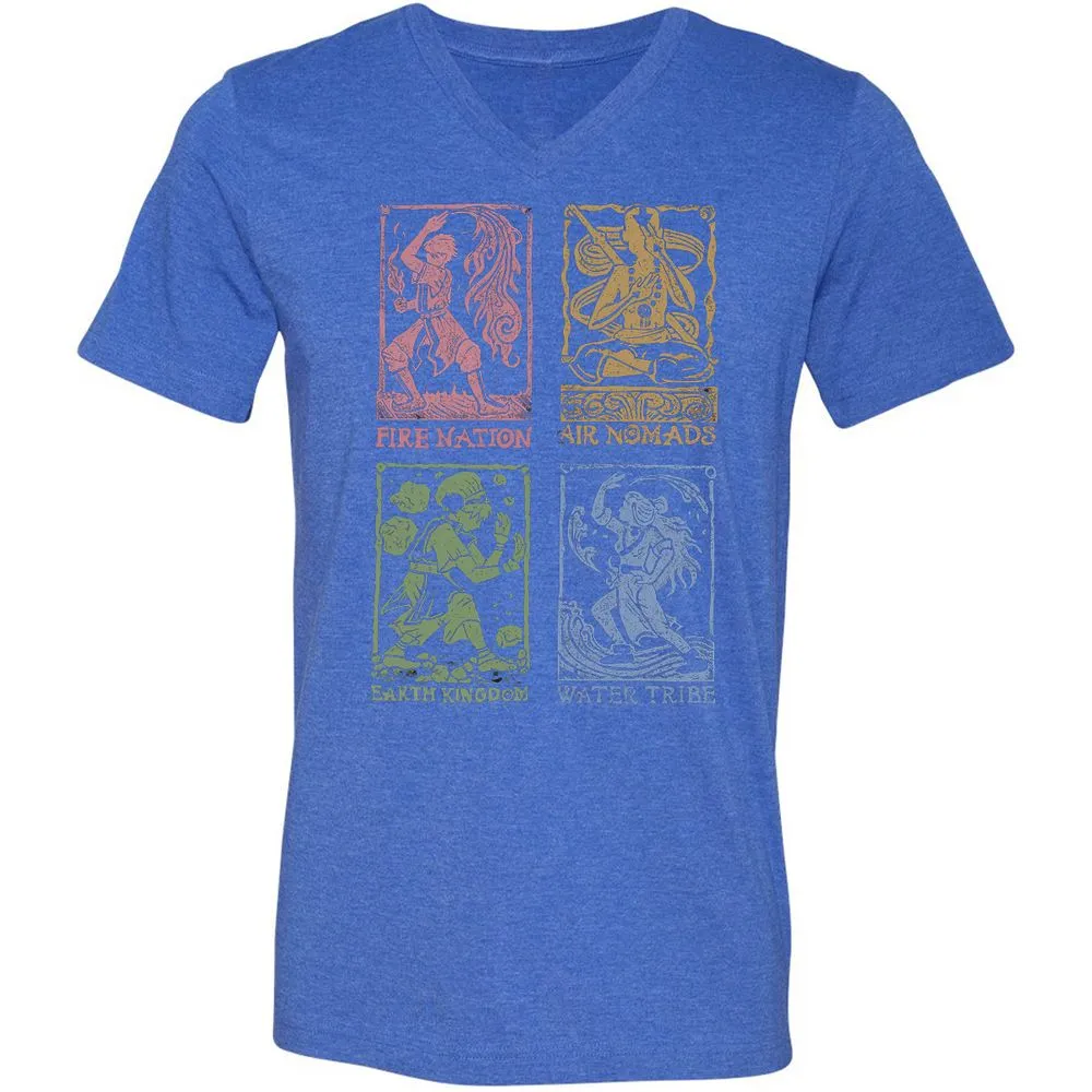 Unisex V-Neck T-Shirt - XSV3BGDW - Heather True Royal - 14