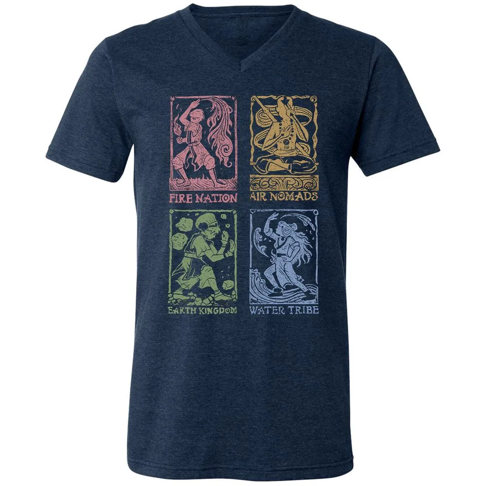 Unisex V-Neck T-Shirt - XSV3BGDW - Heather Navy - 15