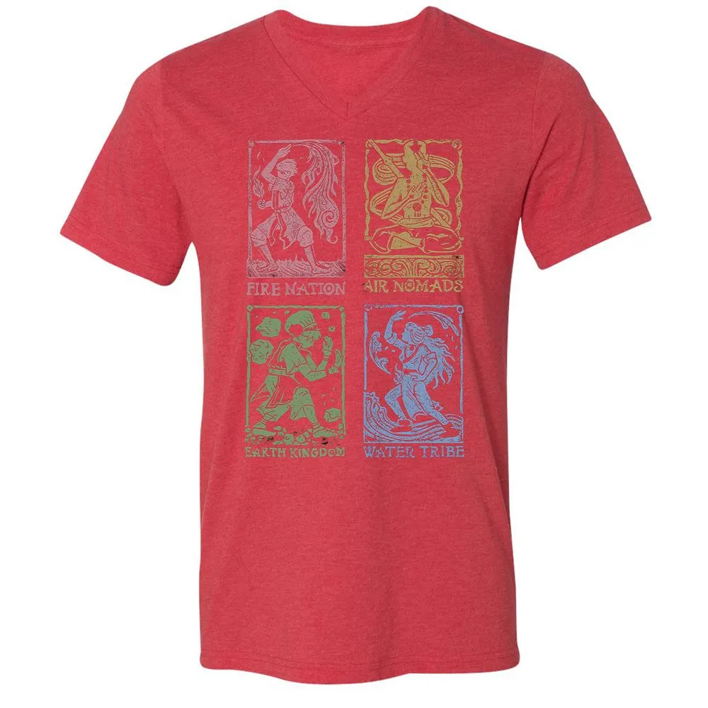 Unisex V-Neck T-Shirt - XSV3BGDW - Heather Red - 16