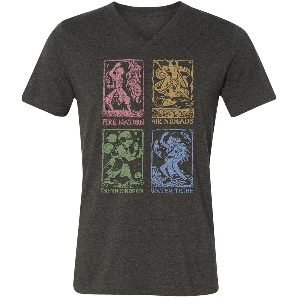 Unisex V-Neck T-Shirt - XSV3BGDW - Dark Grey Heather - 8