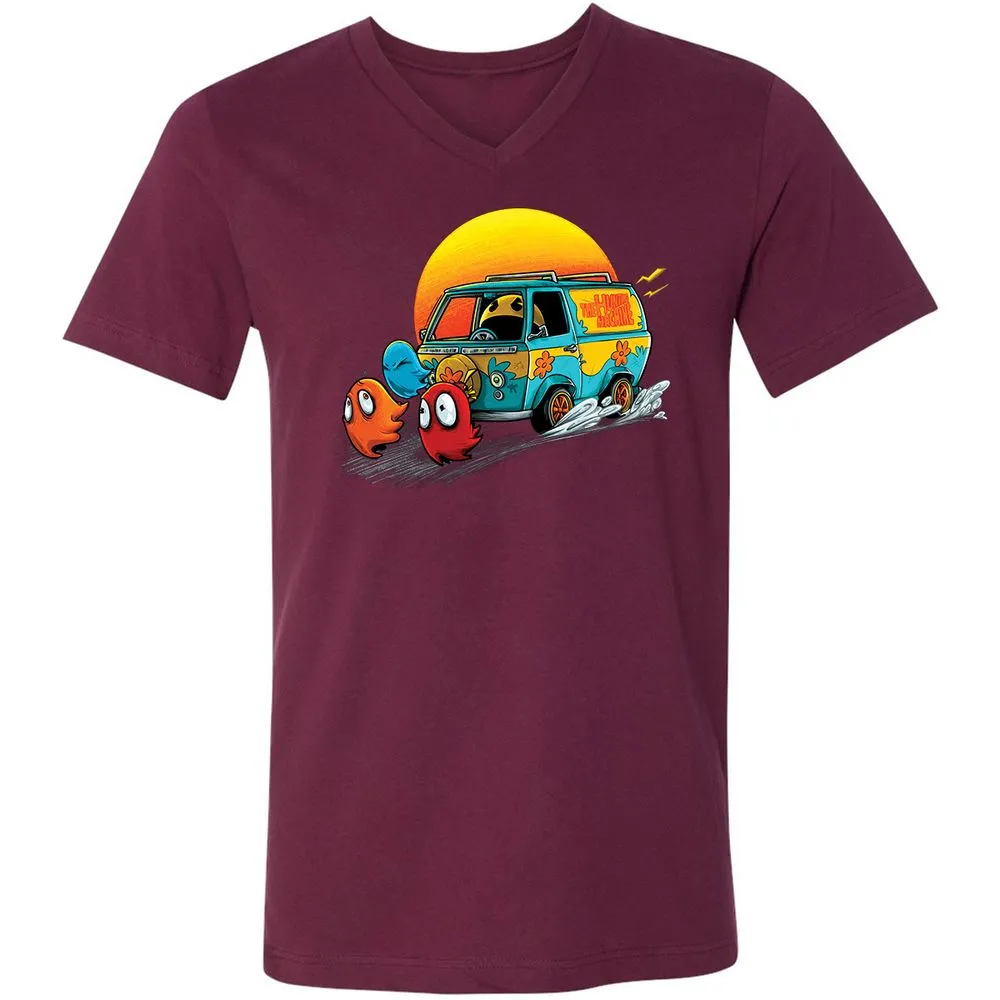 Unisex V-Neck T-Shirt - YPDMZD8W - Maroon - 6