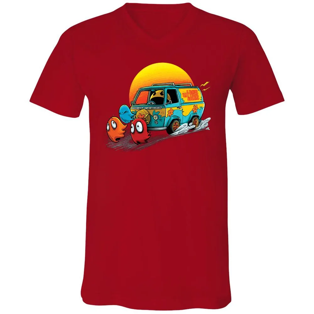 Unisex V-Neck T-Shirt - YPDMZD8W - Red - 3