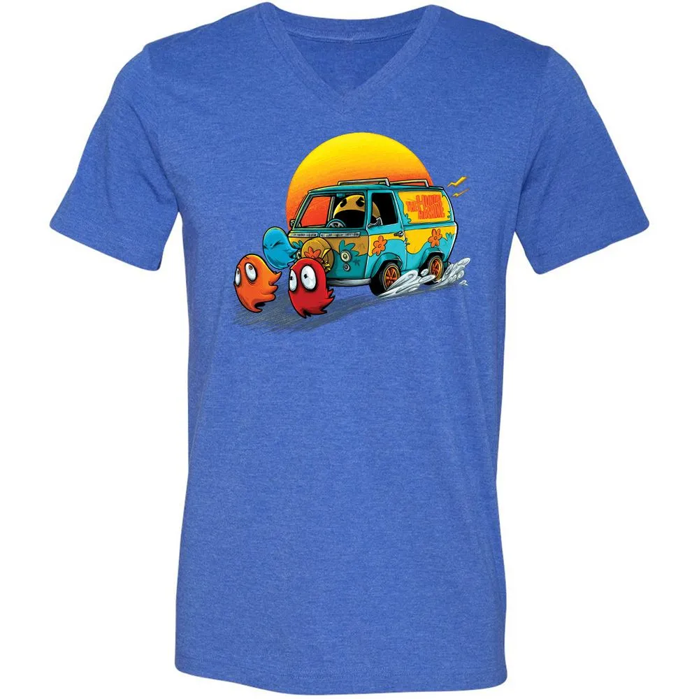 Unisex V-Neck T-Shirt - YPDMZD8W - Heather True Royal - 14