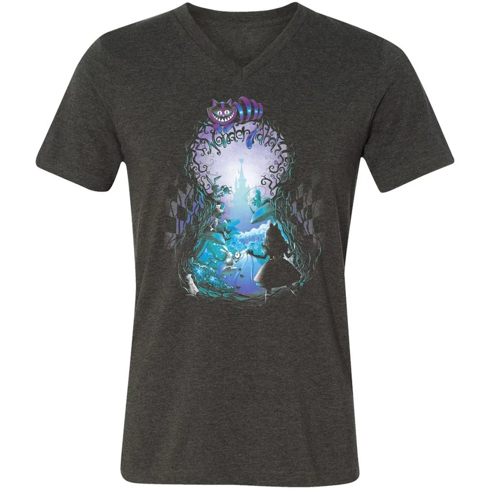 Unisex V-Neck T-Shirt - 91VVDS51 - Dark Grey Heather - 8