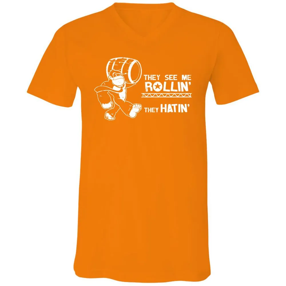 Unisex V-Neck T-Shirt - 9G341W7T - Orange - 11