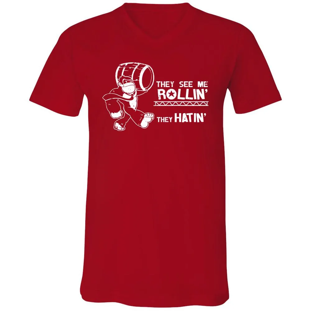 Unisex V-Neck T-Shirt - 9G341W7T - Red - 3