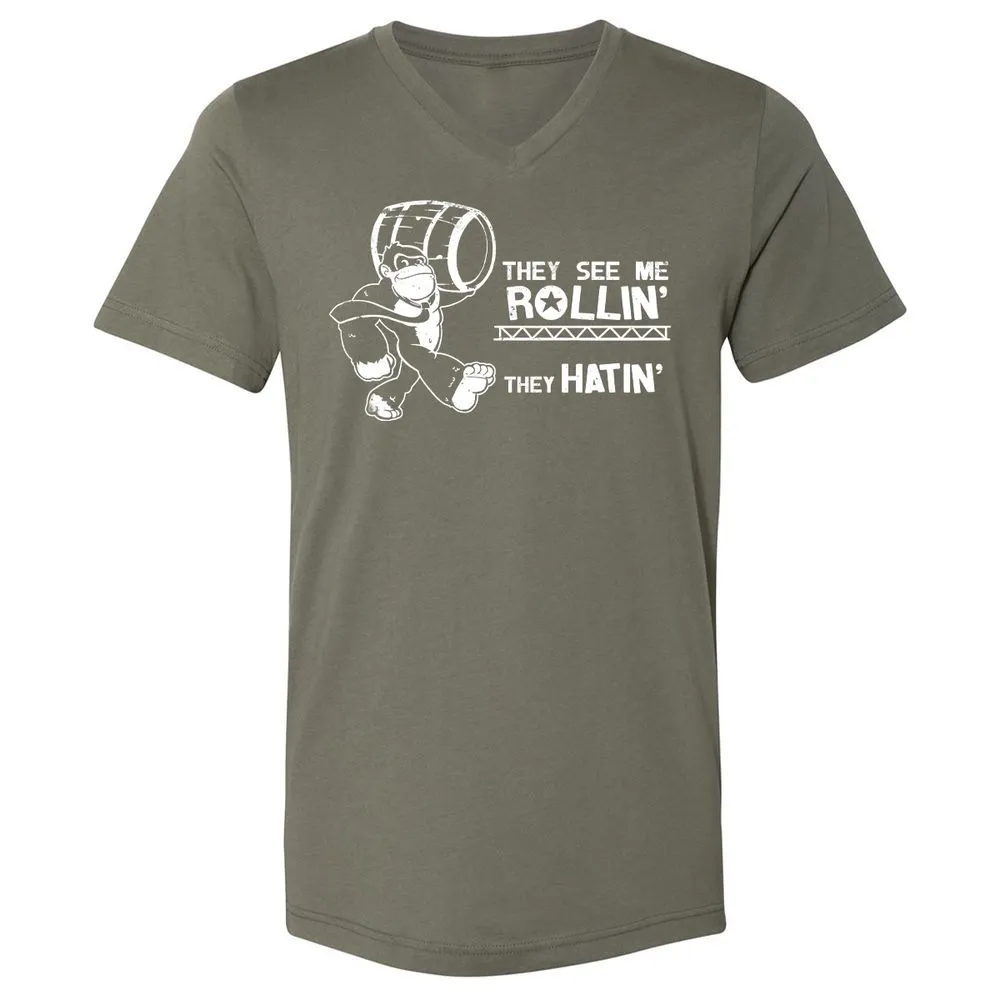 Unisex V-Neck T-Shirt - 9G341W7T - Military Green - 10