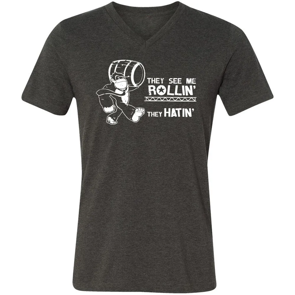 Unisex V-Neck T-Shirt - 9G341W7T - Dark Grey Heather - 8