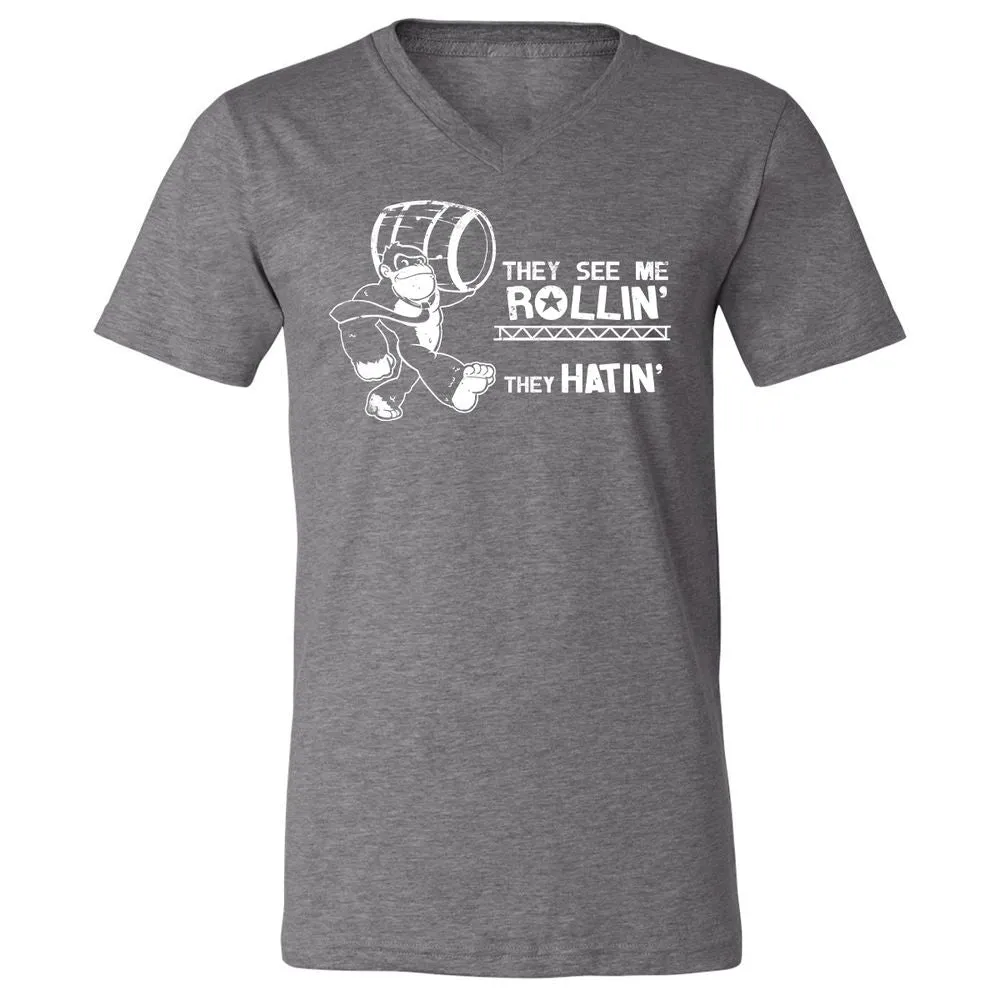 Unisex V-Neck T-Shirt - 9G341W7T - Deep Heather - 13