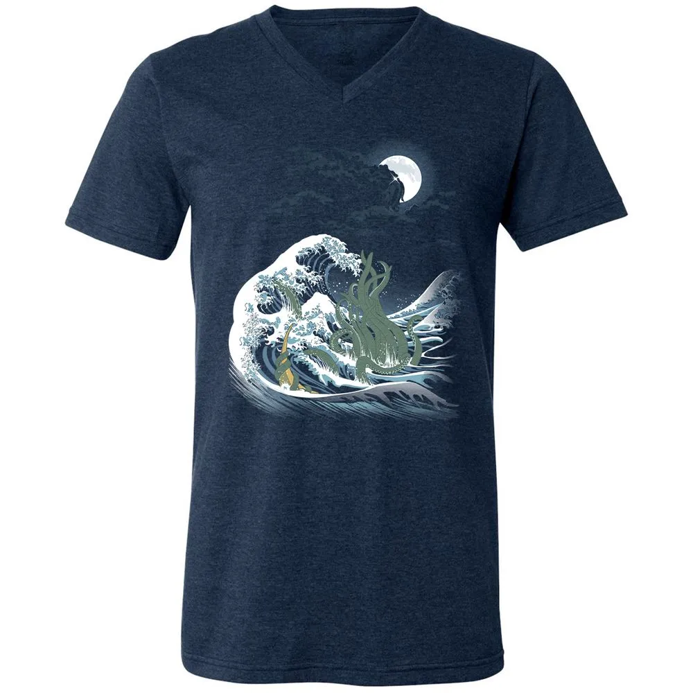 Unisex V-Neck T-Shirt - WS61455L - Heather Navy - 15