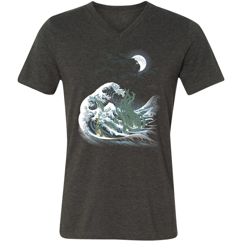 Unisex V-Neck T-Shirt - WS61455L - Dark Grey Heather - 8