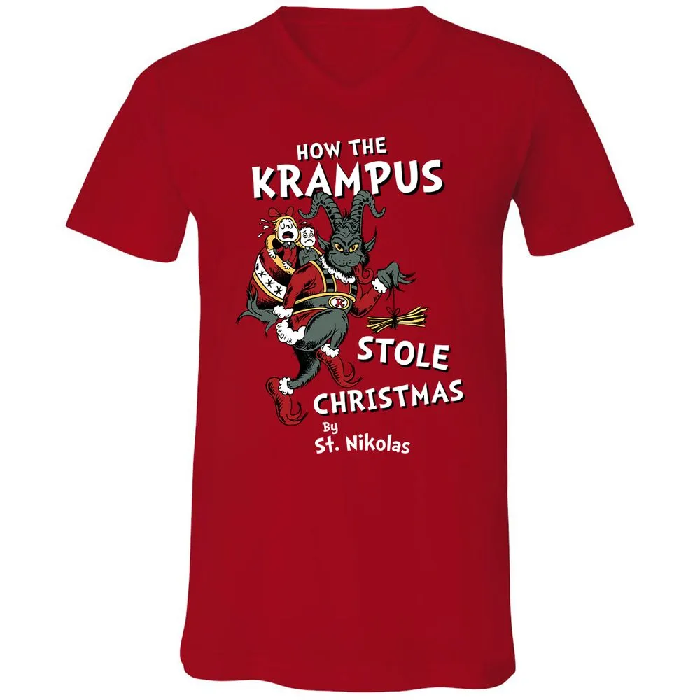 Unisex V-Neck T-Shirt - 7WBFTMYF - Red - 3