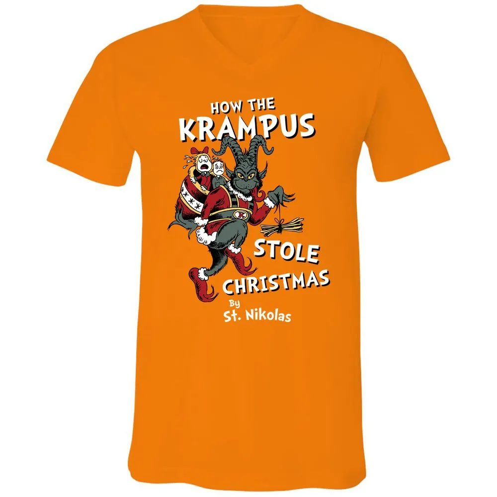 Unisex V-Neck T-Shirt - 7WBFTMYF - Orange - 11