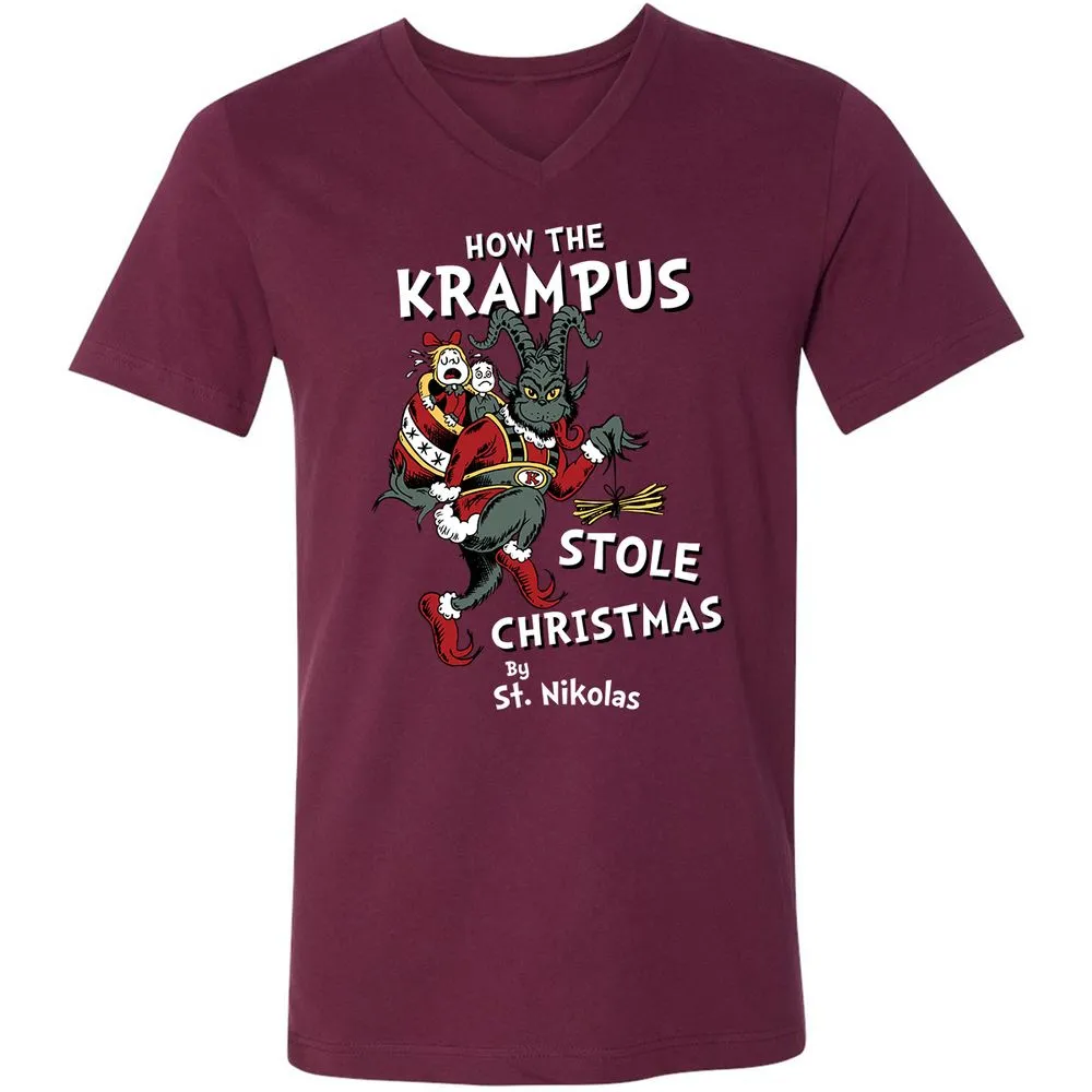 Unisex V-Neck T-Shirt - 7WBFTMYF - Maroon - 6