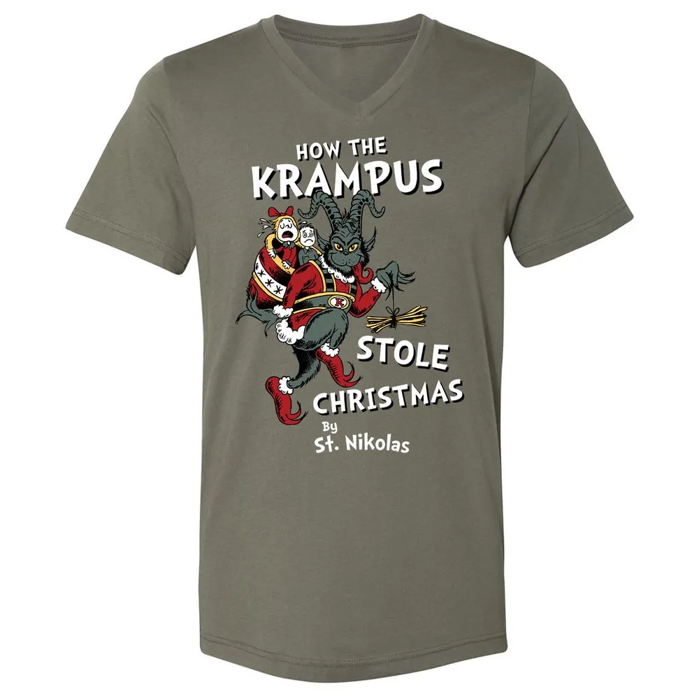 Unisex V-Neck T-Shirt - 7WBFTMYF - Military Green - 10