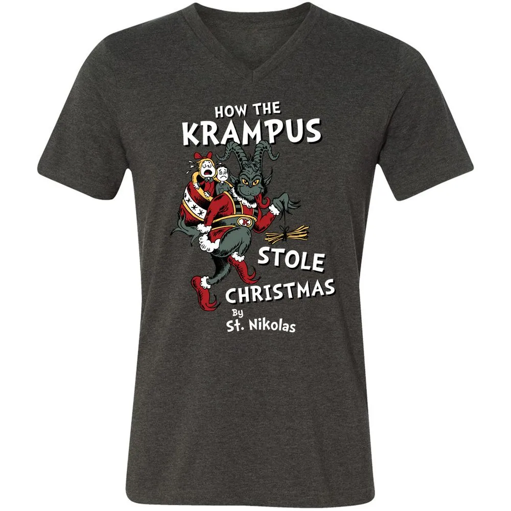 Unisex V-Neck T-Shirt - 7WBFTMYF - Dark Grey Heather - 8