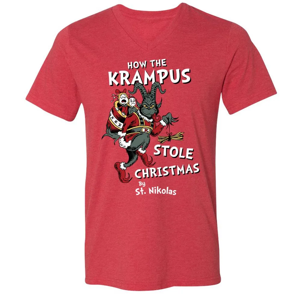 Unisex V-Neck T-Shirt - 7WBFTMYF - Heather Red - 16