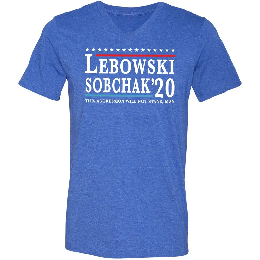 Unisex V-Neck T-Shirt - MV4JAR2U - Heather True Royal - 14