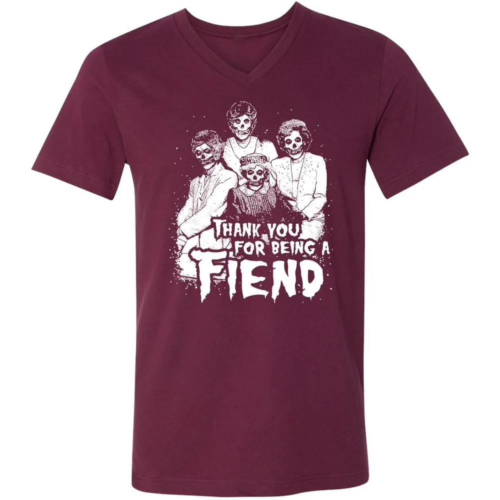 Unisex V-Neck T-Shirt - CGZV5FU6 - Maroon - 6