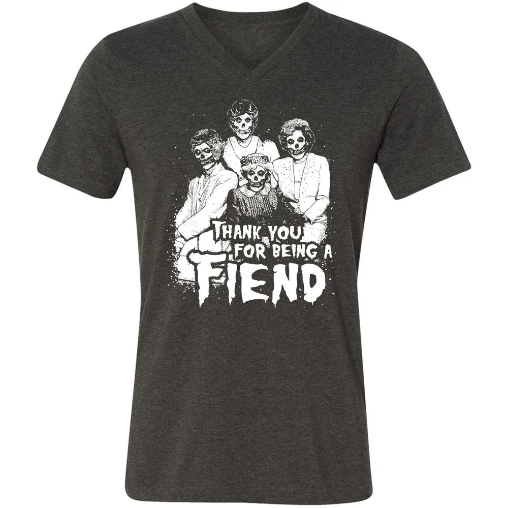 Unisex V-Neck T-Shirt - CGZV5FU6 - Dark Grey Heather - 8