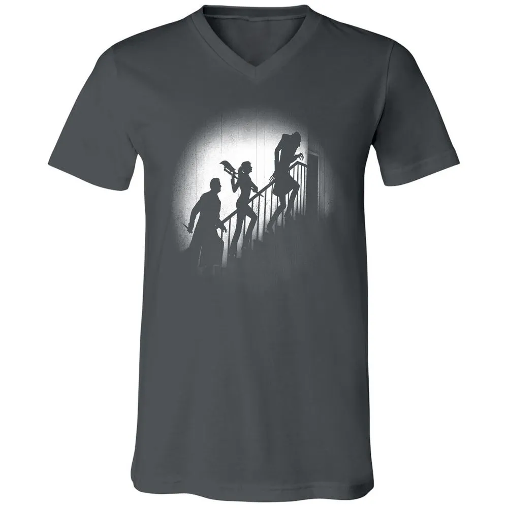 Unisex V-Neck T-Shirt - HCH9TXTT - Asphalt - 12
