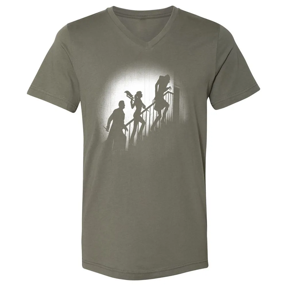 Unisex V-Neck T-Shirt - HCH9TXTT - Military Green - 10