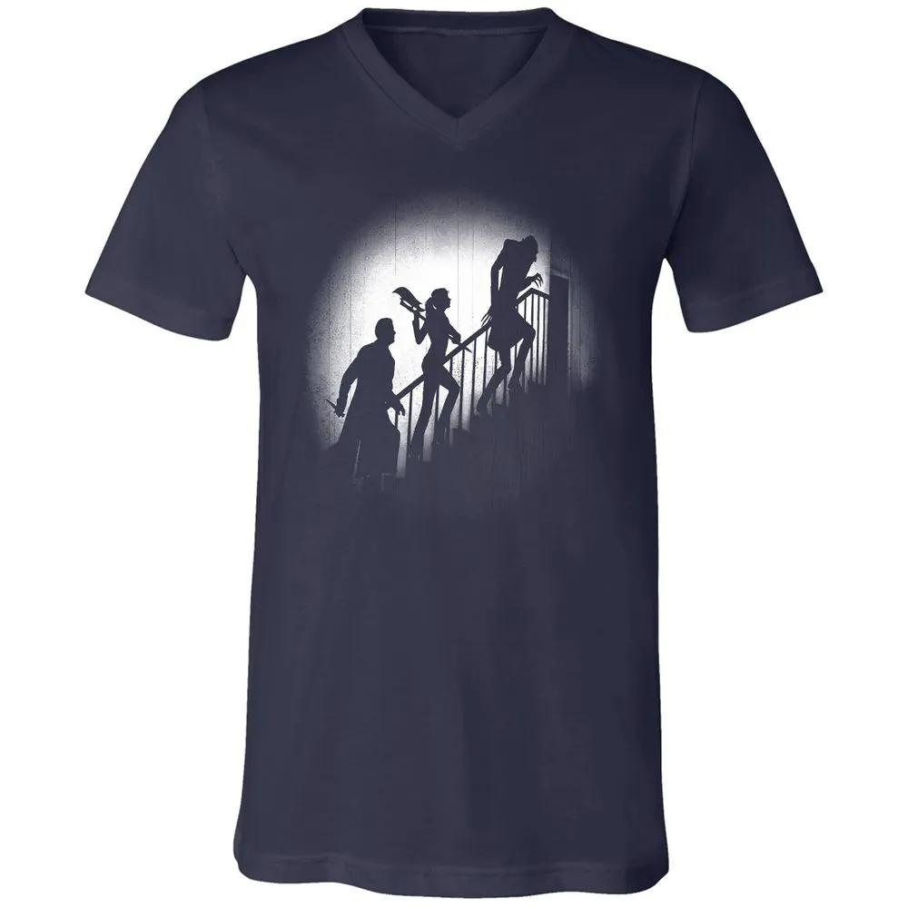 Unisex V-Neck T-Shirt - HCH9TXTT - Navy - 2