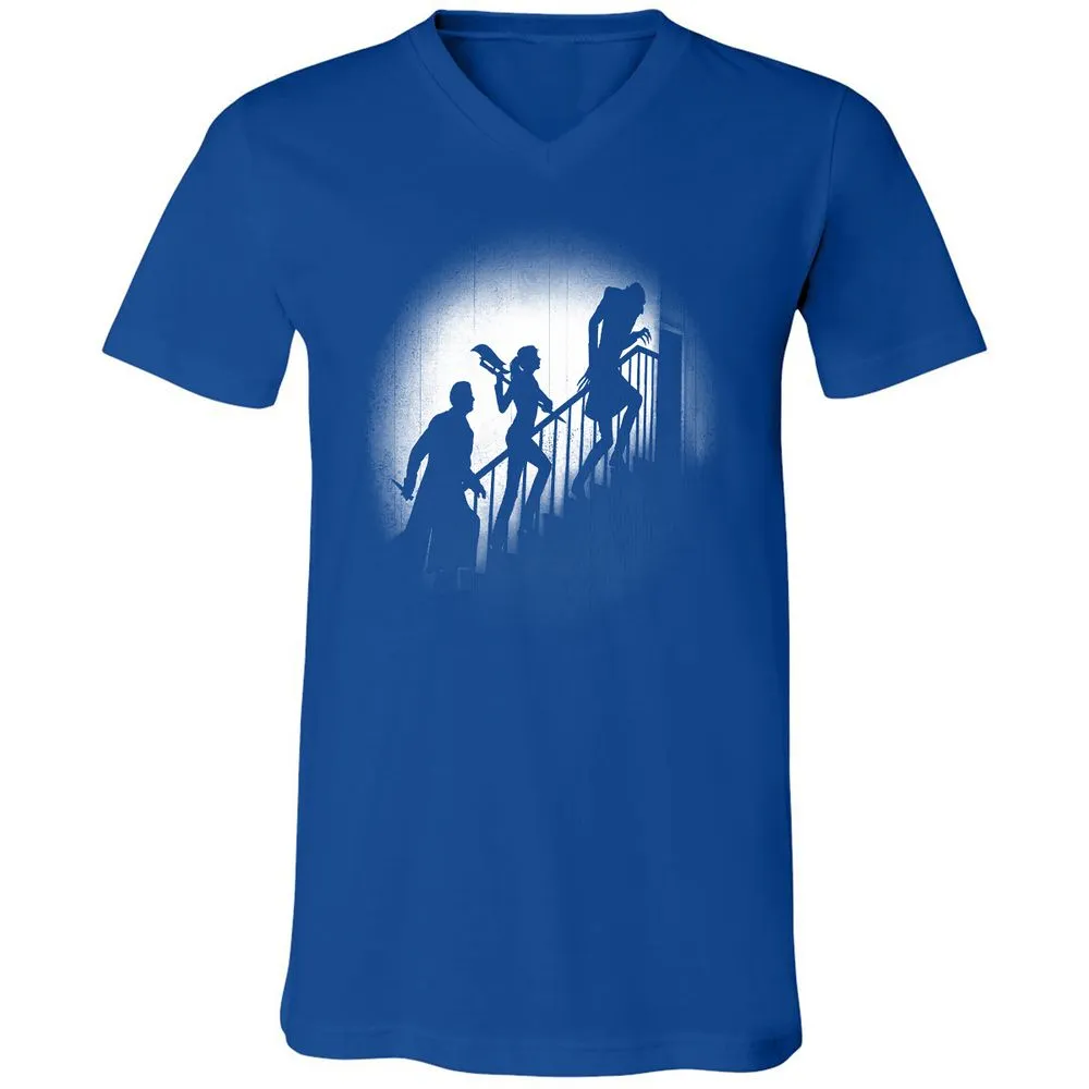 Unisex V-Neck T-Shirt - HCH9TXTT - True Royal - 4