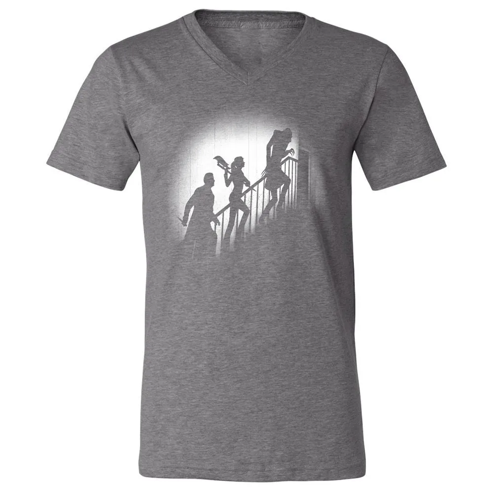 Unisex V-Neck T-Shirt - HCH9TXTT - Deep Heather - 13