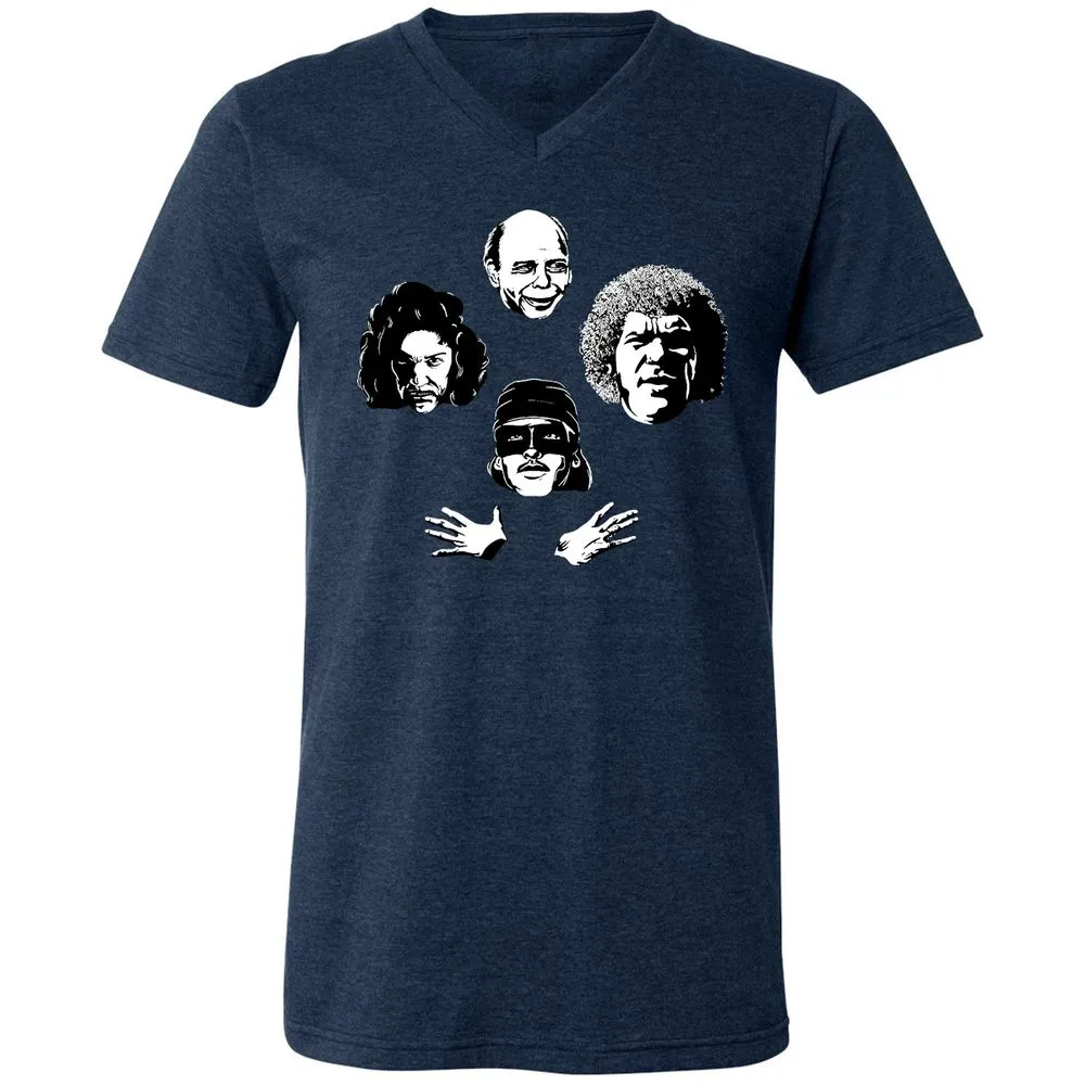 Unisex V-Neck T-Shirt - JFTDFM2X - Heather Navy - 15