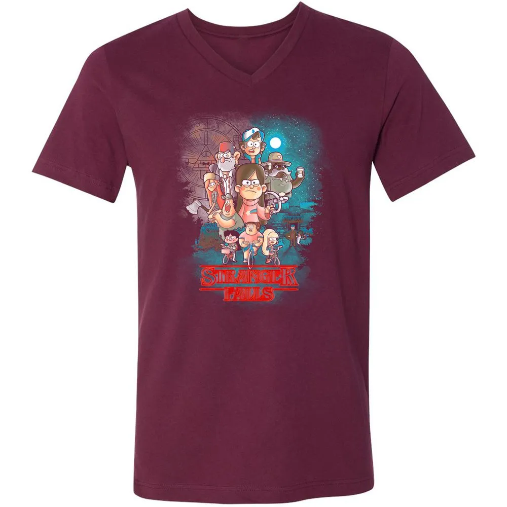 Unisex V-Neck T-Shirt - JCPJSFLS - Maroon - 6