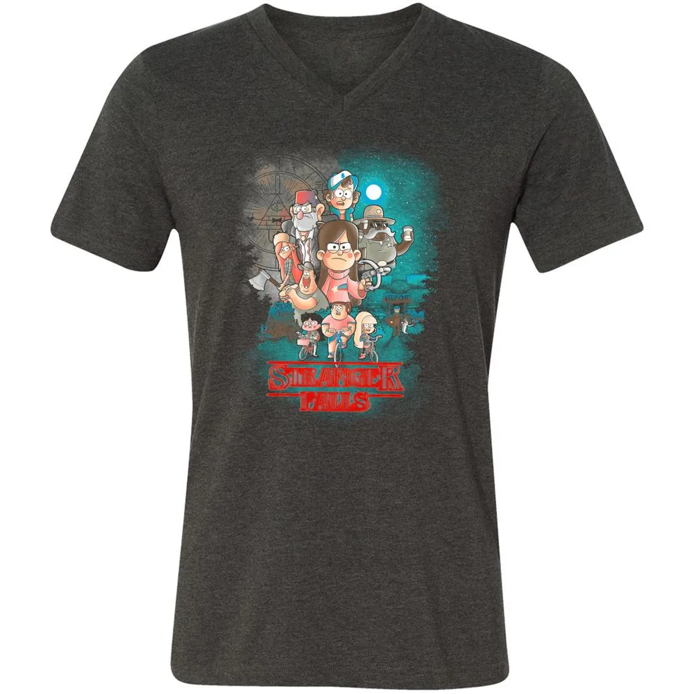 Unisex V-Neck T-Shirt - JCPJSFLS - Dark Grey Heather - 8