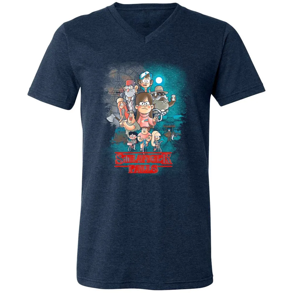 Unisex V-Neck T-Shirt - JCPJSFLS - Heather Navy - 15