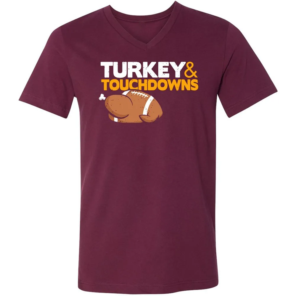 Unisex V-Neck T-Shirt - W4GQFJ7D - Maroon - 6