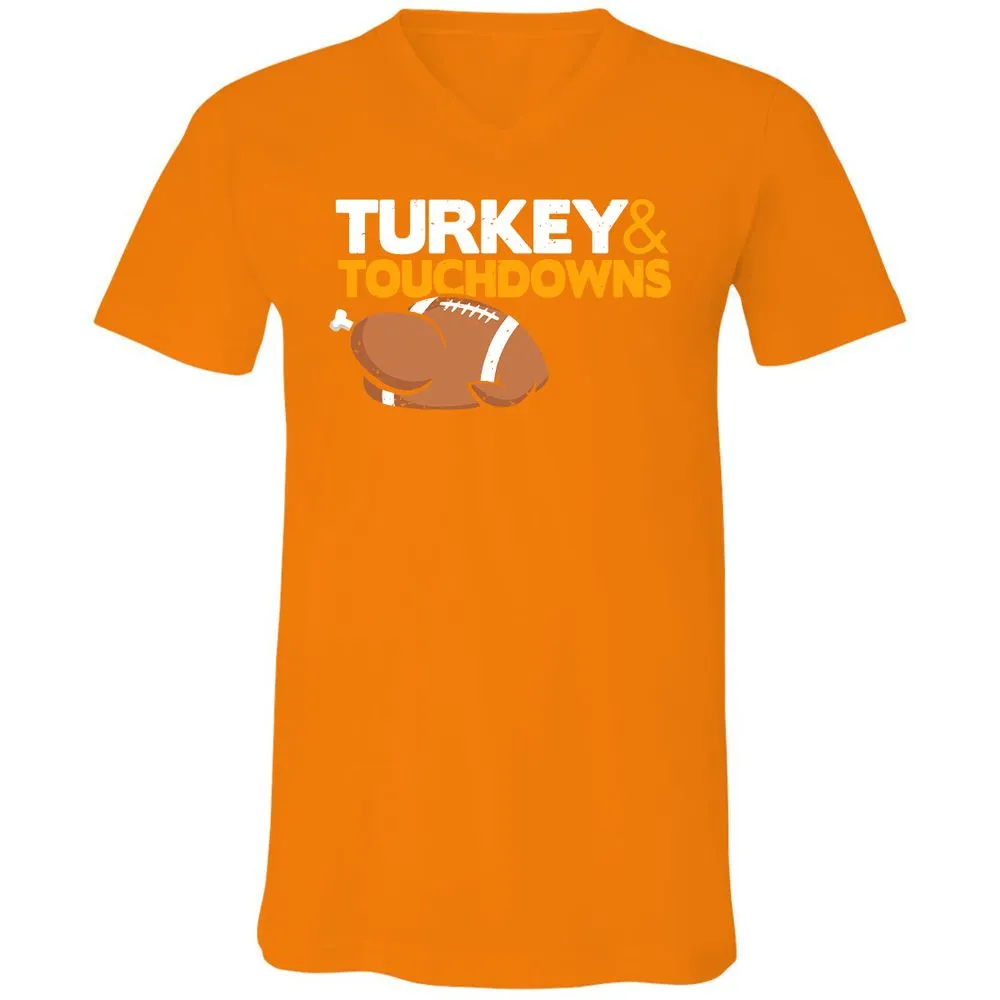 Unisex V-Neck T-Shirt - W4GQFJ7D - Orange - 11