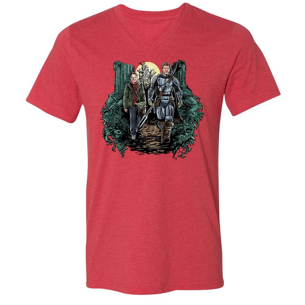 Unisex V-Neck T-Shirt - 9PPAVAVS - Heather Red - 16